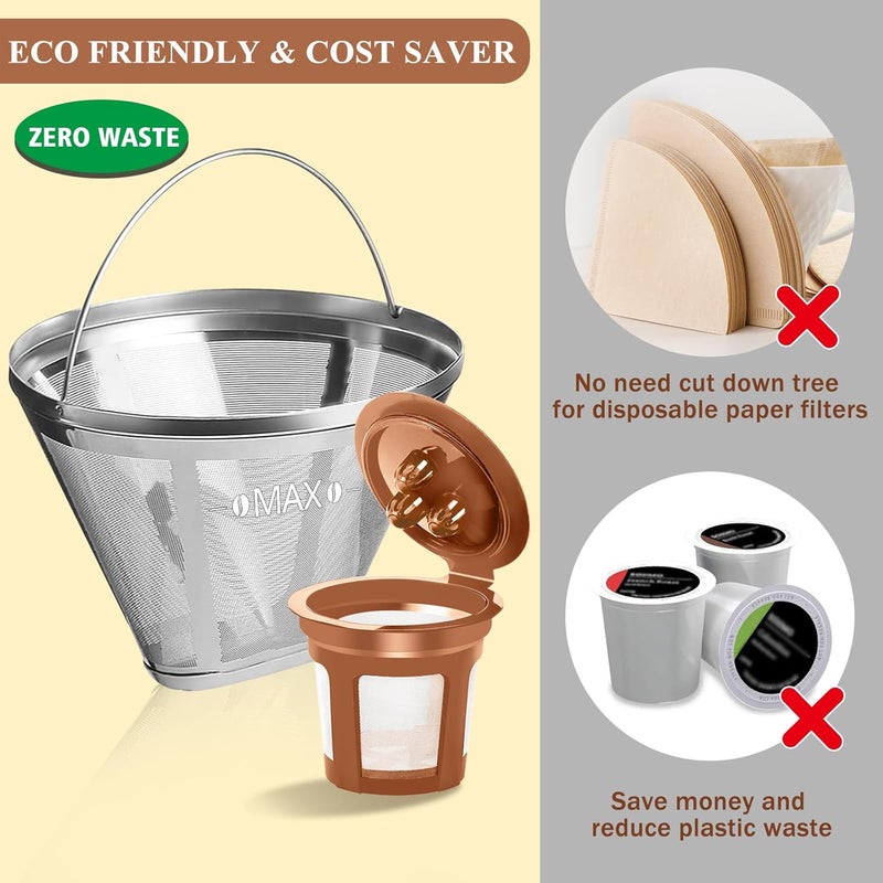 VIVISKY Reusable Coffee Filter for Ninja Coffee Maker, Cone Coffee Filters #4 for Ninja Dual Brew Pro Ninja Coffee Accessories - Image 2